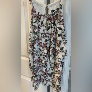 Floral tank - cream with purple/berry size M